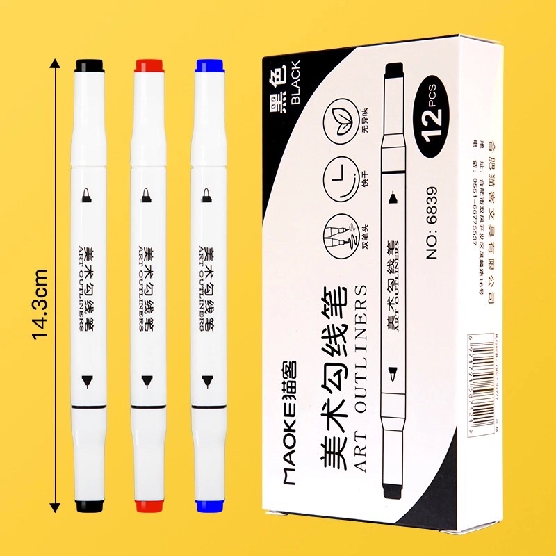 [Mã LIFE20KALL giảm 10% đơn 50K] [ DaVinci ] Bút 2 đầu maoke marker viền nét