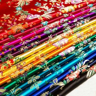 Vải Lụa Satin Thêu Hoa 100 * 75Cm