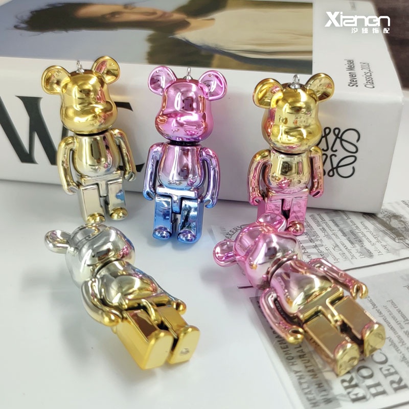 Móc Chìa Khóa BearBrick mạ tĩnh điện Thời Trang Xinh Xắn Dễ Thương , Chuỗi Chìa Khóa Ôtô, Đồ Trang Trí