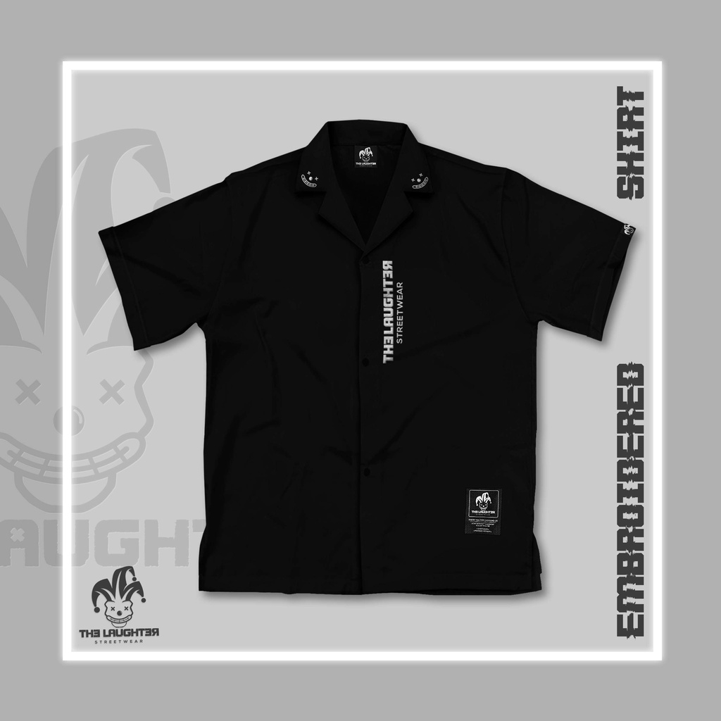 LAUGHTER EMBROIDERED SHIRT - SƠ MI THÊU LOGO BASIC | BigBuy360 - bigbuy360.vn