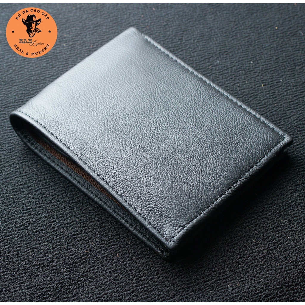 Ví nam da bò màu đen dáng ngang - RAM Leather