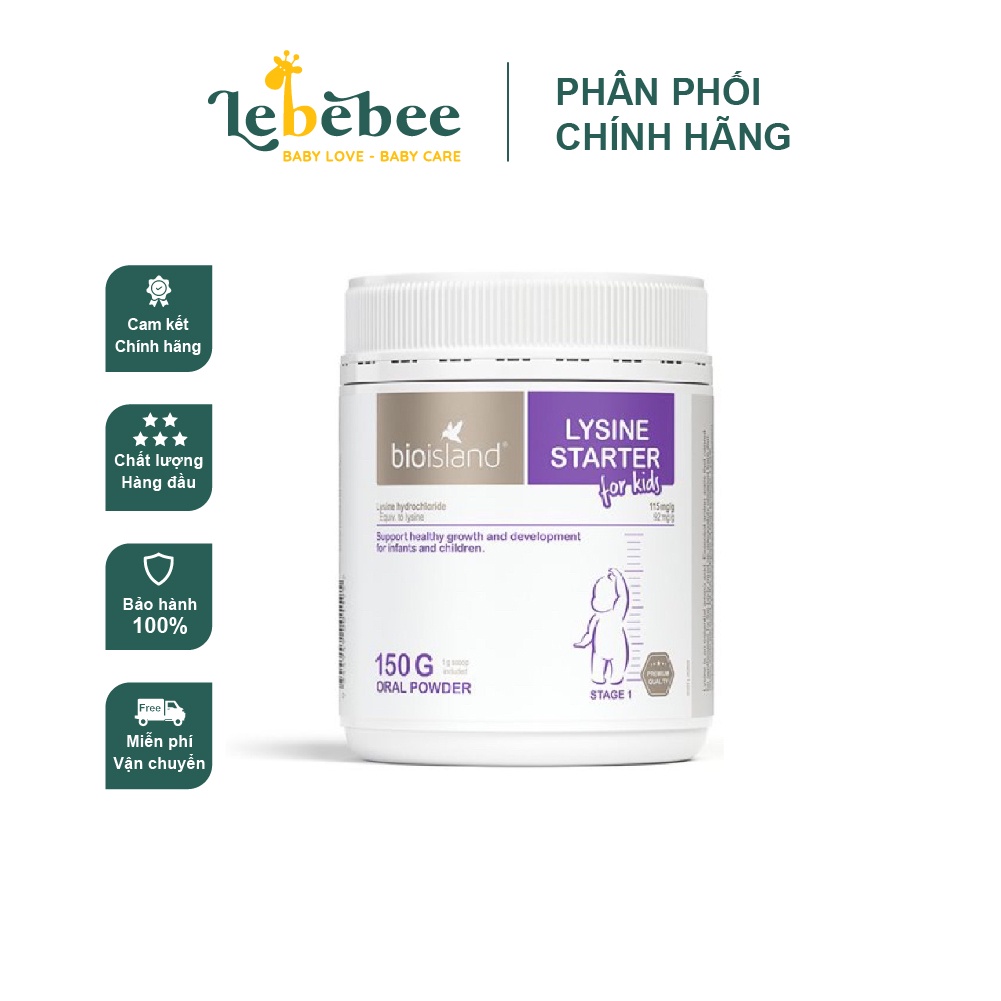 Lysine bột cho bé từ 7 tháng đến 5 tuổi - Bio Island Lysine Starter ( 150g)