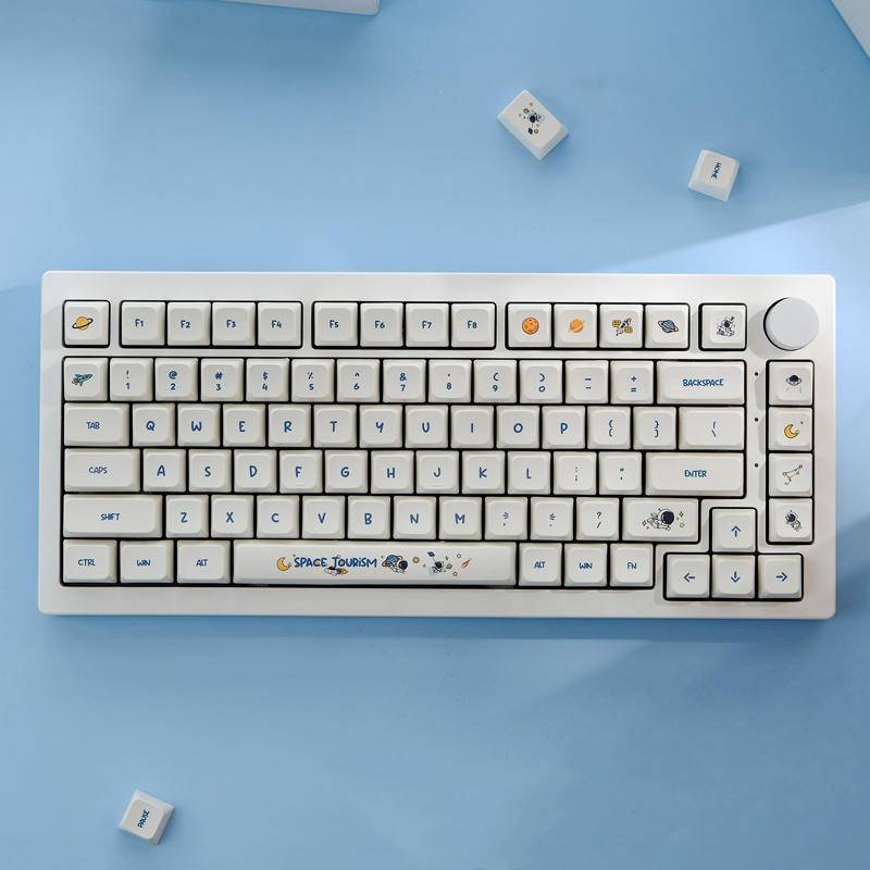 Space Tourism Keycap LDA Profile Pbt Sublimation Suitable for 61/104/68/87/980 and Most Mechanical Keyboards