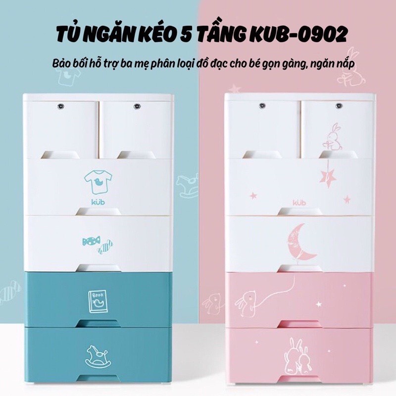 Tủ Nhựa Ngăn Kéo 5 Tầng Kub Mẫu Mới KB - 0902