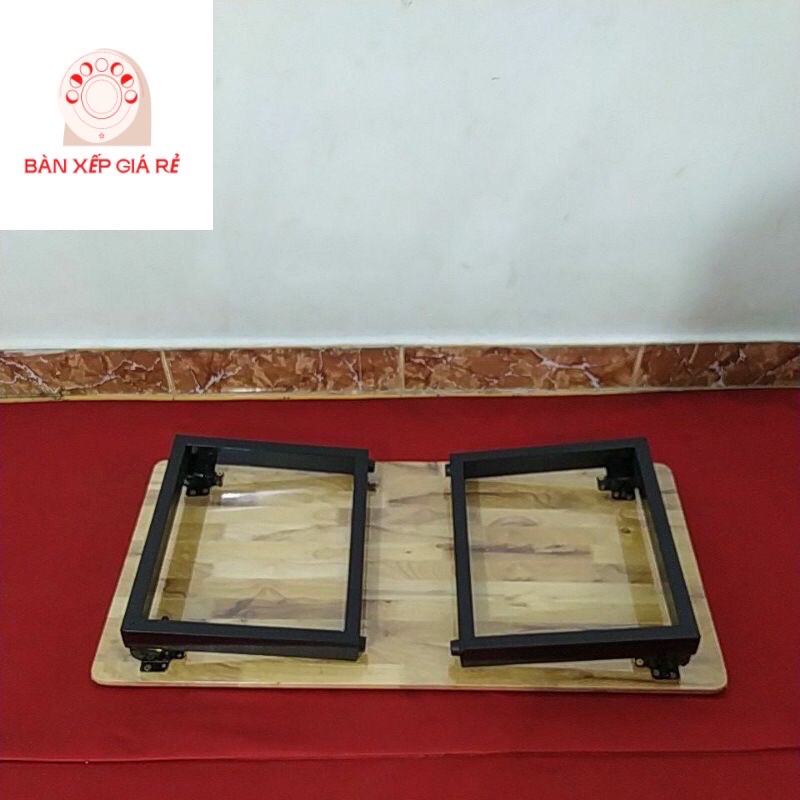 Bàn Gỗ Cao Su Chân Sắt 50*80*35