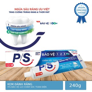 Kem Đánh Răng Ngừa Sâu Răng  P/S Bảo Vệ 123 Chăm Sóc Toàn Diện 240g