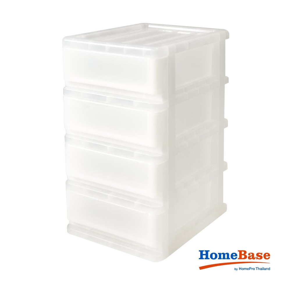 HomeBase SN Tủ nhựa 4 ngăn kéo KNOWLEDGE4 Thái Lan W28xH49.5xD37cm màu trắng
