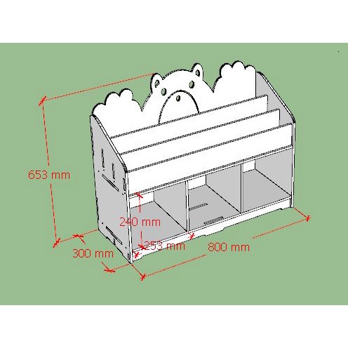 Kệ sách hình gấu 1 tầng ngăn đựng đồ đa năng
