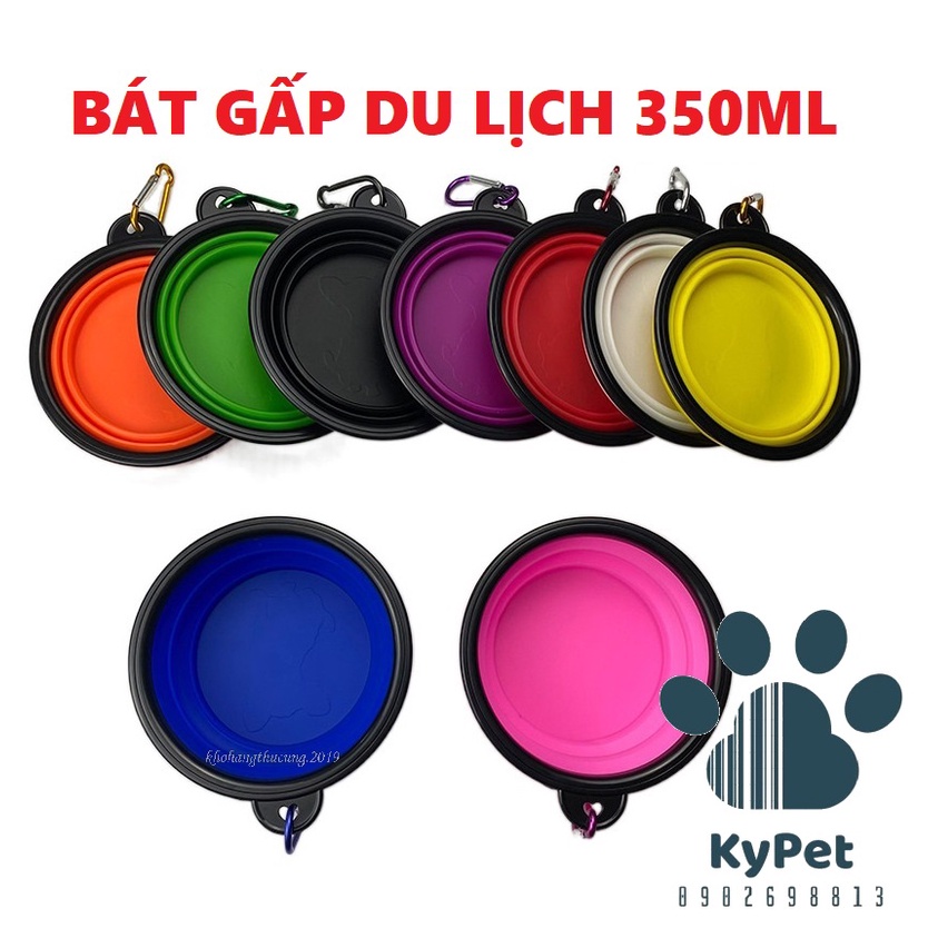 BÁT GẤP GỌN TIỆN LỢI DÀNH CHO THÚ CƯNG 350ML- TẶNG KÈM MÓC TREO