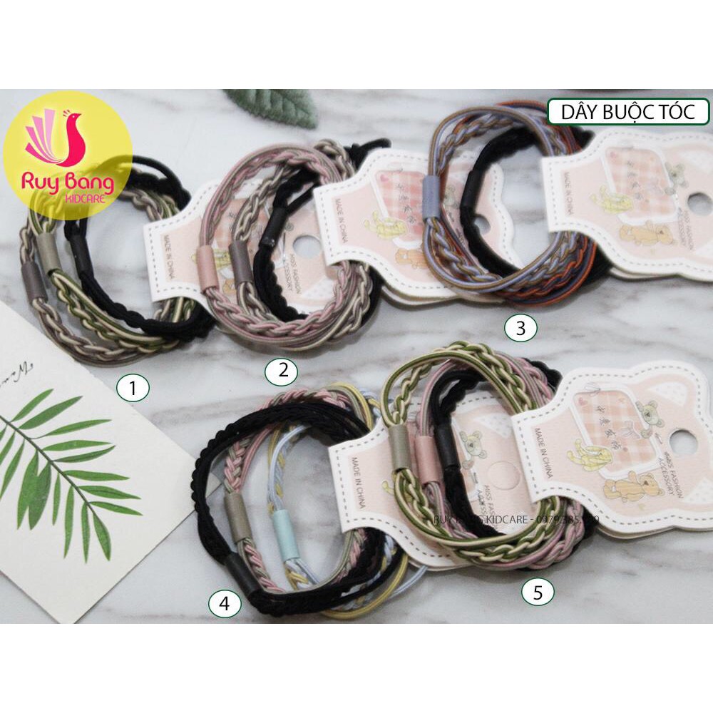 Dây buộc tóc co giãn phong cách Hàn Quốc thời trang xinh xắn cho nữ ( vỉ 3 chiếc )