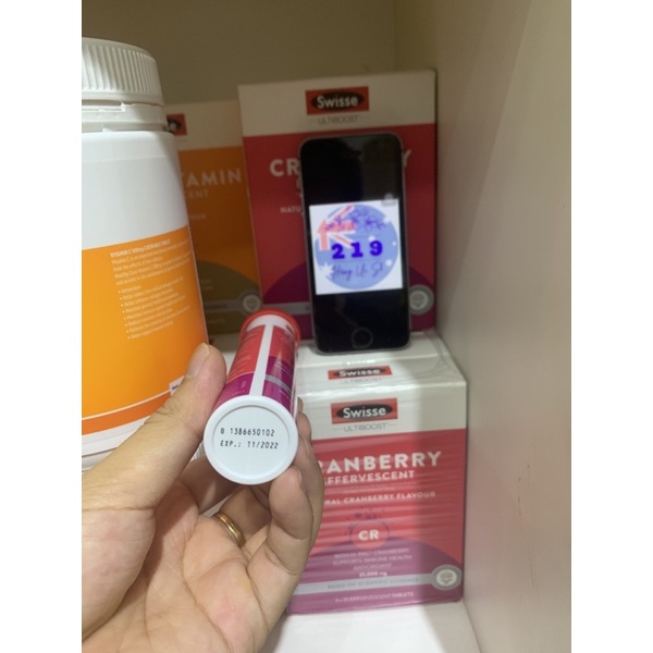VIÊN SỦI VITAMIN C SWISSE ULTIBOOST CRANBERRY EFERVESCENT ÚC date 07/22