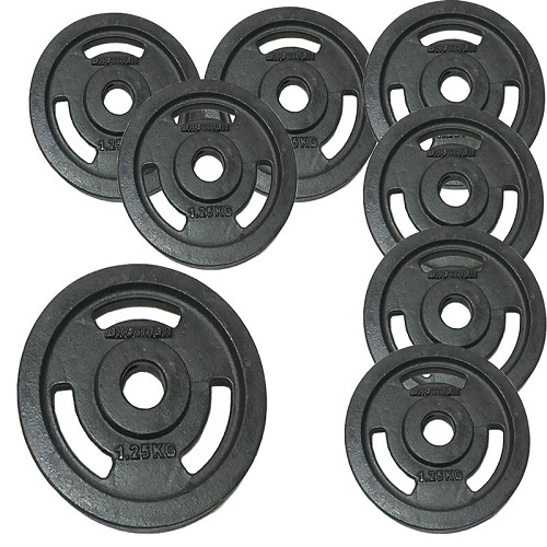 Bộ tạ tay tháo lắp miếng gang bánh gang 3 lỗ 9.5kg (1 đòn 35cm + 4 miếng 2kg) + tặng găng tay