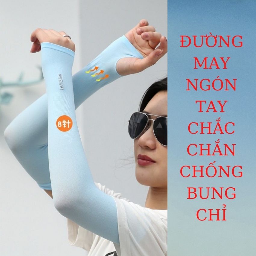 Găng Tay Chống Nắng Xỏ Ngón Let's Slim Ống Tay Đi Nắng Chống Tia UV-ZPCN01