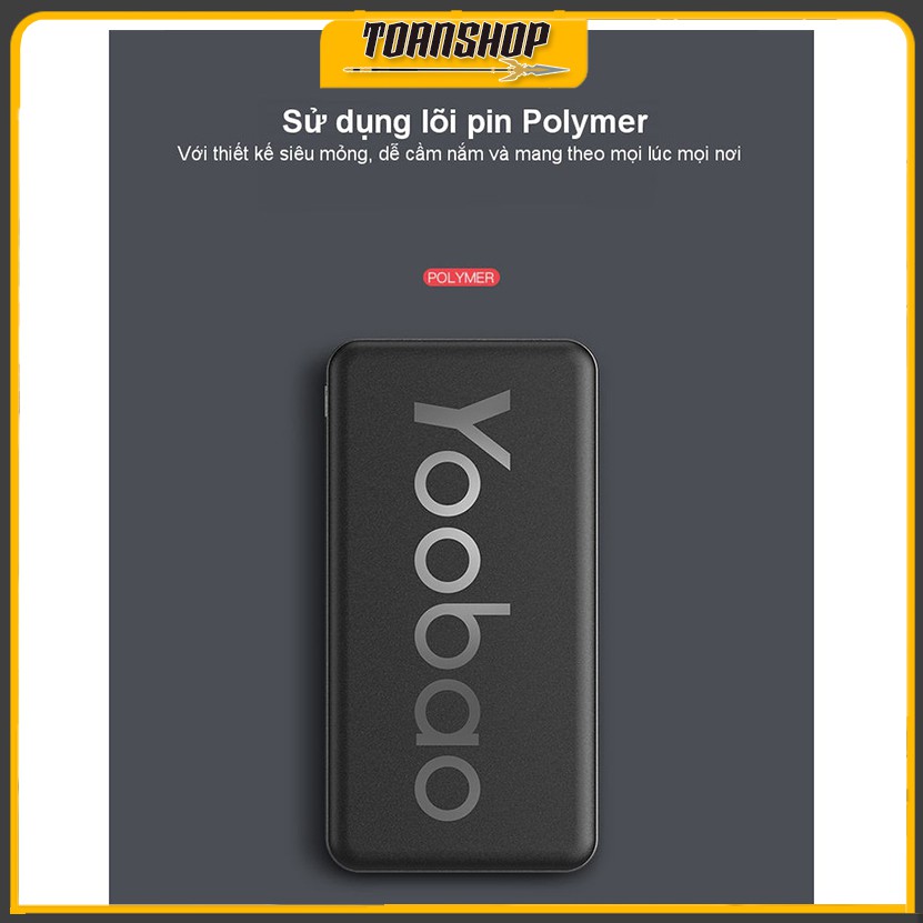 Sạc dự phòng 10.000mAh P10T YOOBAO- HÀNG CHÍNH HÃNG BẢO HÀNH 12 THÁNG