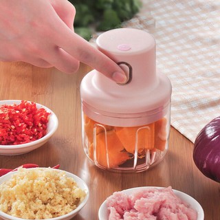 MÁY XAY TỎI ỚT MINI SẠC ĐIỆN- LƯỠI DAO HỢP KIM 2 LƯỠI SẮC BÉN