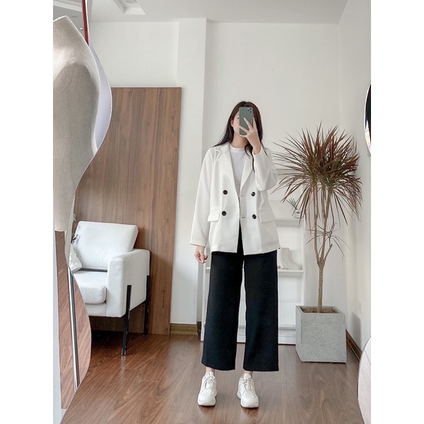 Blazer 1 lớp 4 khuy nắp túi