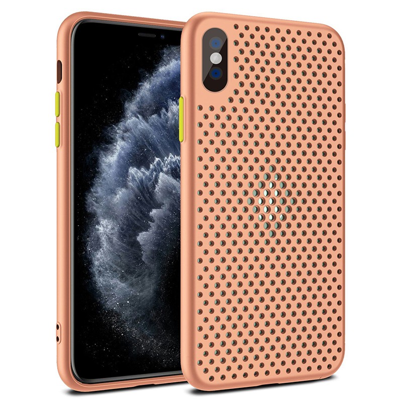 Ốp điện thoại TPU mỏng thiết kế lưới tản nhiệt dành cho iPhone X XS MAX XR 7 8 Plus