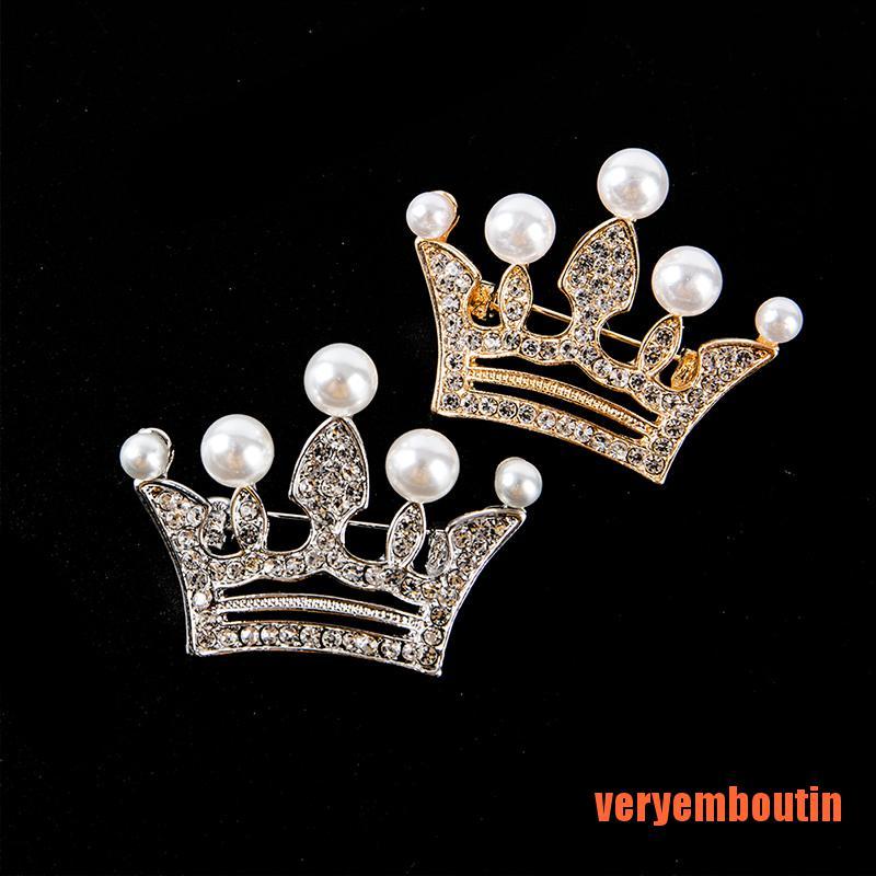 Ghim Cài Áo Hình Vương Miện Đính Đá Thời Trang