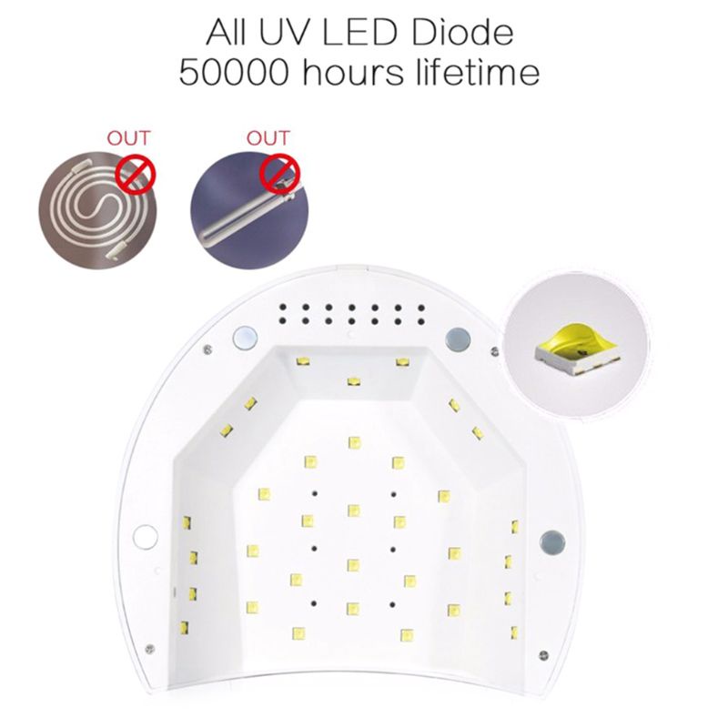 Đèn LED Hong Khô Sơn Móng Tay Bằng Tia UV 48W Có Hẹn Giờ