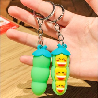 Móc khóa cao su Hạt Đậu Cute