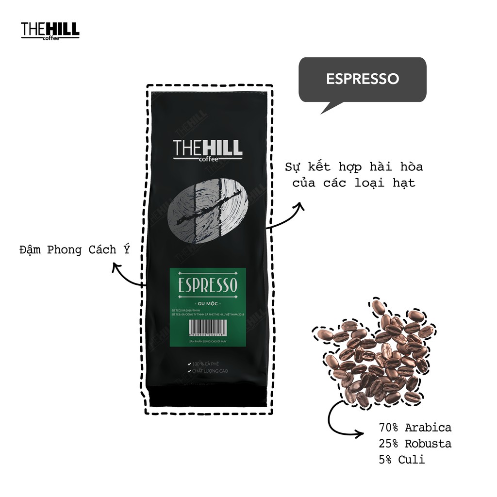 Cà Phê The Hill Espresso 1 500g (Dạng hạt) - CTH001