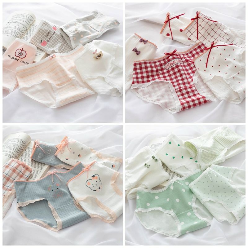  SET 4 Quần Lót Nữ Cotton Nâng Mông Thông Hơi Hoạ Tiết Dễ Thương BIKI CB1 | BigBuy360 - bigbuy360.vn