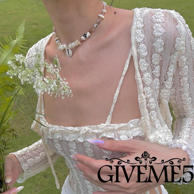 Bộ 2 Món Áo Croptop Tay Dài Thắt Nút + Áo Hai Dây Màu Trơn Thời Trang Xuân Hè Cho Bạn Gái