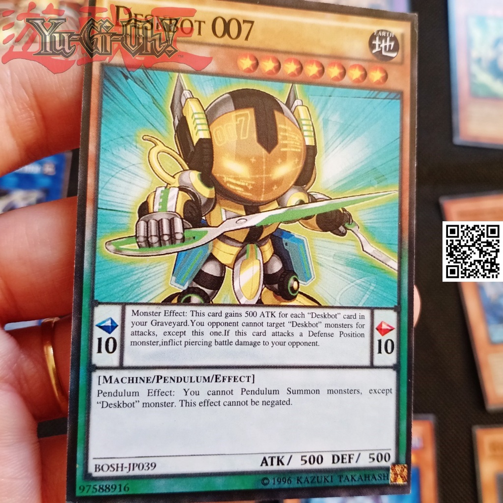 Bài vua trò chơi Yugioh Lá Deskbot 007 có tem bạc tặng Sleeves bọc bài 1458 13