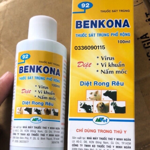 Benkona thuốc khử Trùng Giá Thể cho lan 1 lít trị các bệnh nấm mốc, vi khuẩn, rong rêu trên lan