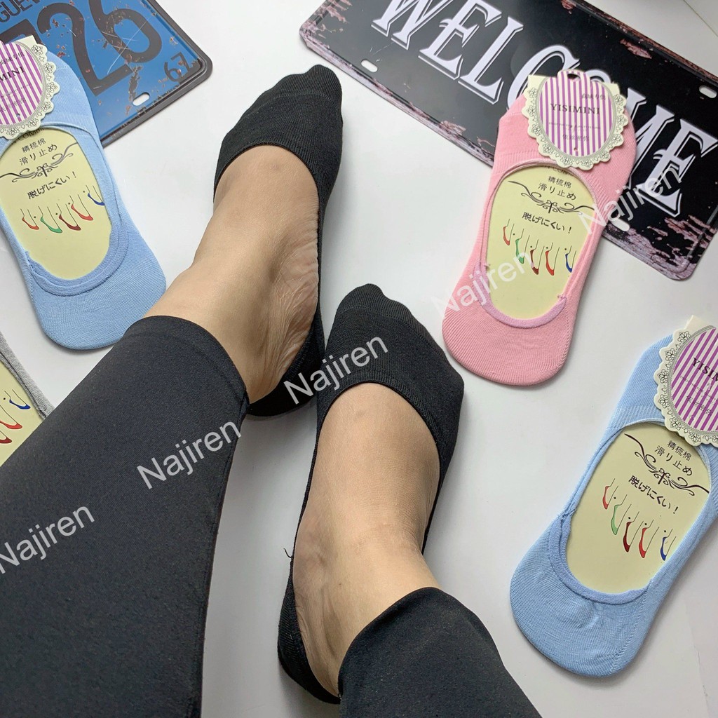 Tất ngắn nữ vớ lười cổ ngắn nửa bàn chân chống tụt gót TAT22