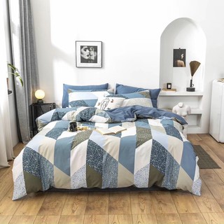 set TAM GIÁC NHIỀU MÀU bộ Chăn Ga Gối 4 món COTTON LIVING 100% nhập khẩu HÀN QUỐC