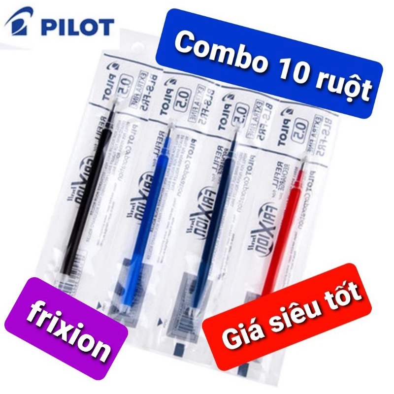 COMBO 10 RUỘT BÚT BI TẨY XÓA ĐƯỢC - PILOT FRIXION 0.5/ 0.7