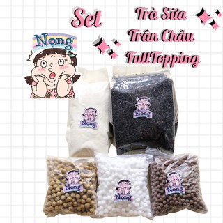 Trà Sữa Tự Pha Set Nguyên Liệu Trà Sữa Nọng Full topping Trân Châu 25-30 Ly Chuẩn Vị