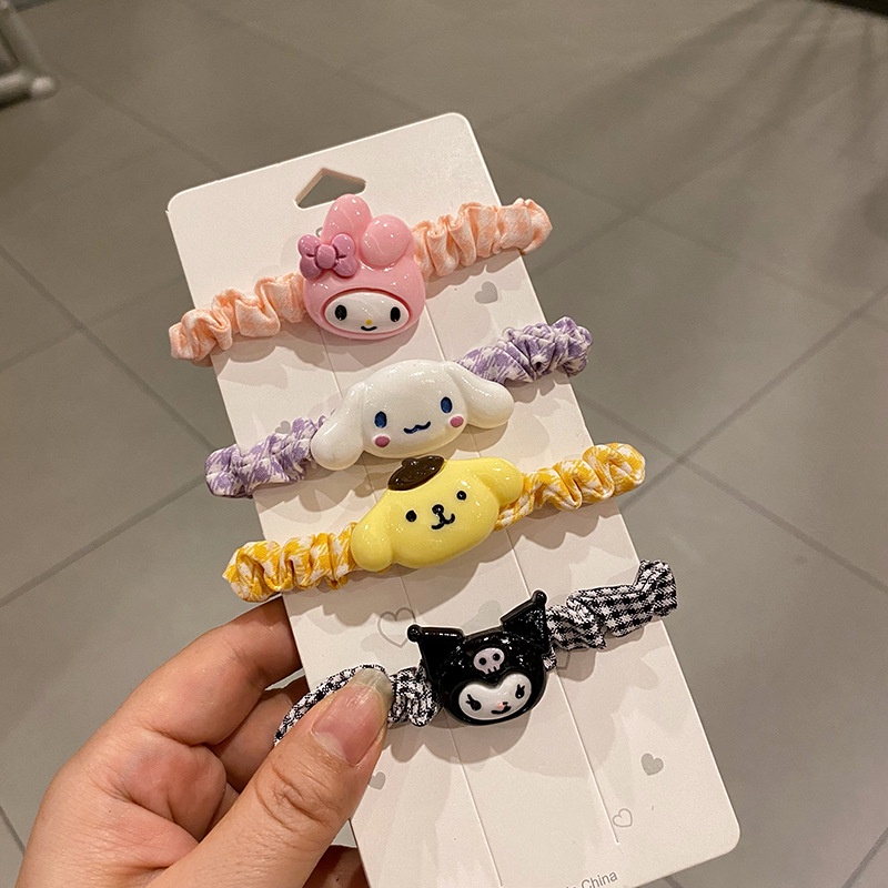 Dây Buộc Tóc Cao Su Co Giãn Họa Tiết Hoạt Hình Phong Cách Hàn Quốc Cho Nữ