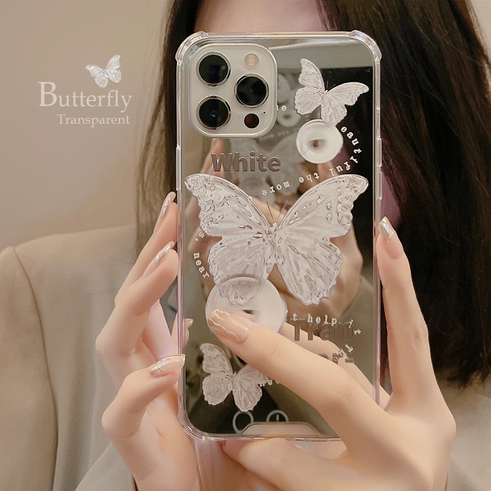 Ốp Điện Thoại Mềm Chống Sốc Có Gương Sang Trọng Cho iPhone 11 12 13 Pro max mini XS max xr 7 8 se2020 plus