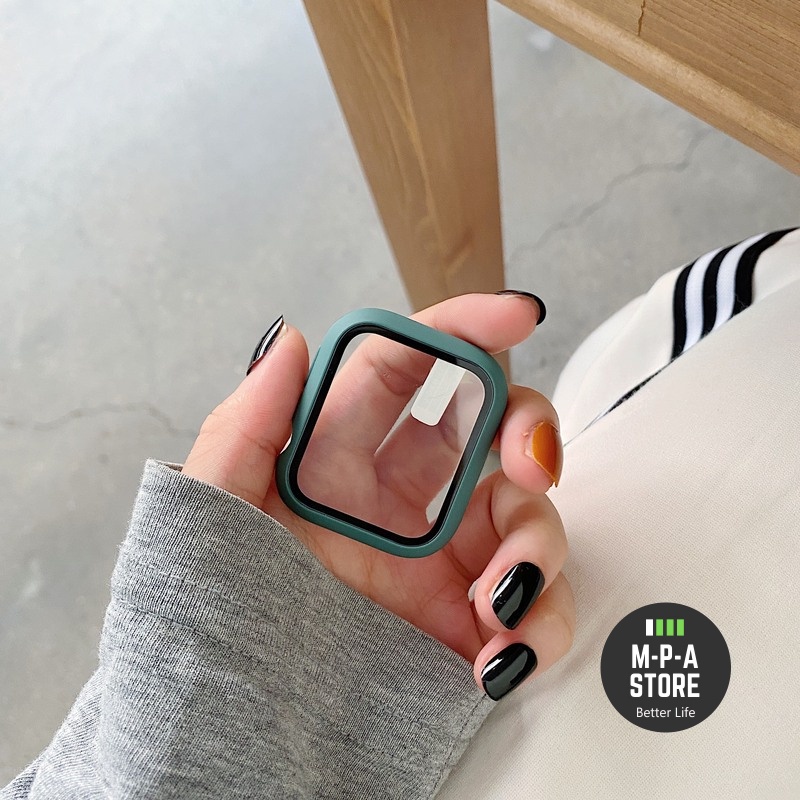 Ốp viền kèm kính cường lực, bảo vệ toàn diện cho đồng hồ Thông Minh size 38/40/41/42/44/45
