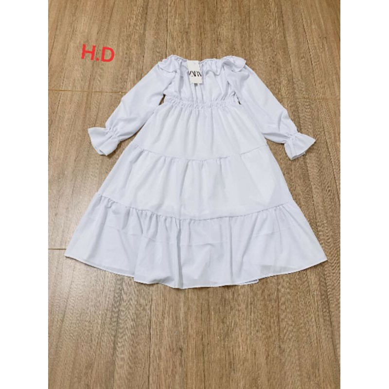 Váy trắng, đầm nữ, váy trễ vai tay bo diện tết chất thô mềm hàng 2 lớp có lót trong | BigBuy360 - bigbuy360.vn