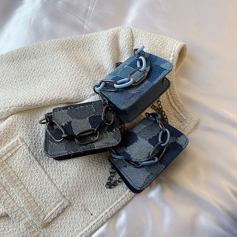 Túi Đeo Chéo Nhỏ Chất Liệu Denim Cao Cấp Thời Trang