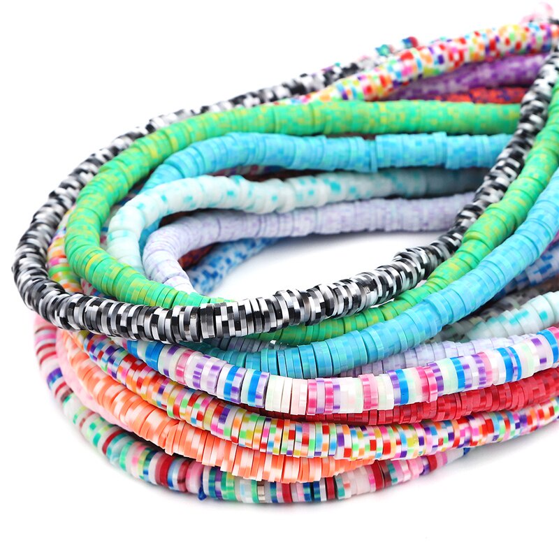 Sợi 360 hạt đất sét polymer hình đĩa tròn 6mm dùng làm đồ trang sức thủ công/ vòng tay DIY