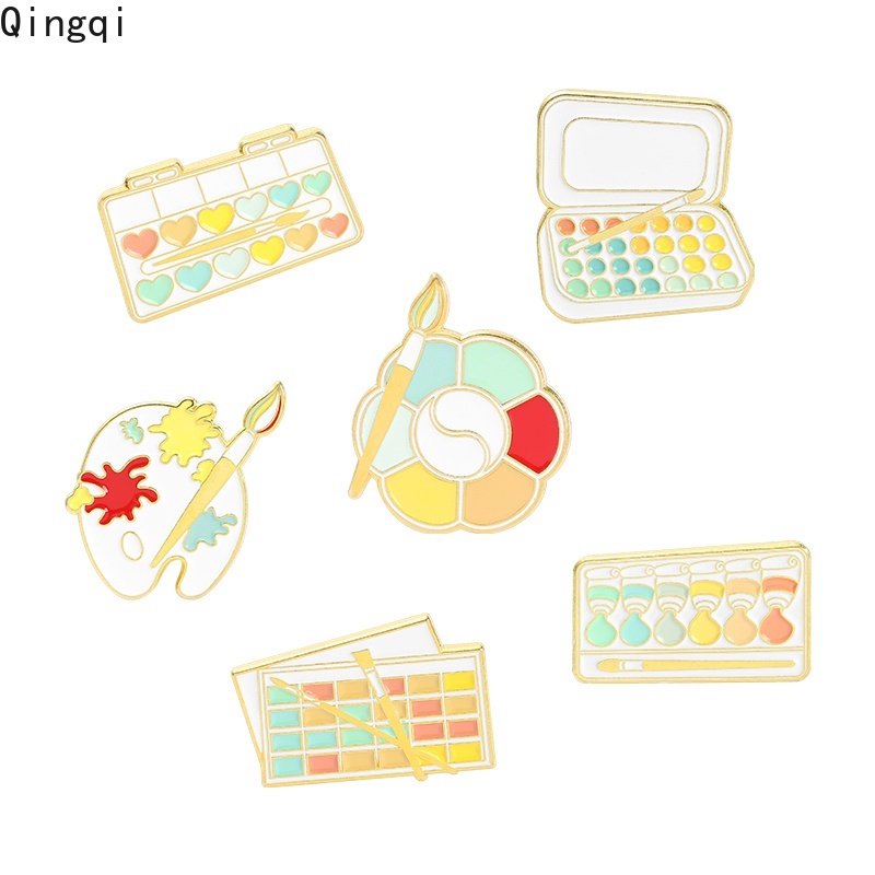 Trâm cài áo Miss Zoe hình bảng màu nước hoạt hình nhiều kiểu tùy chọn phong cách dễ thương