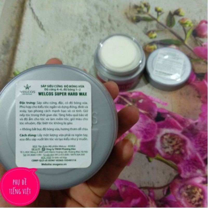 Sáp vuốt tóc Welcos Texture Wax tạo kiểu khô cứng giữ nếp cực lâu