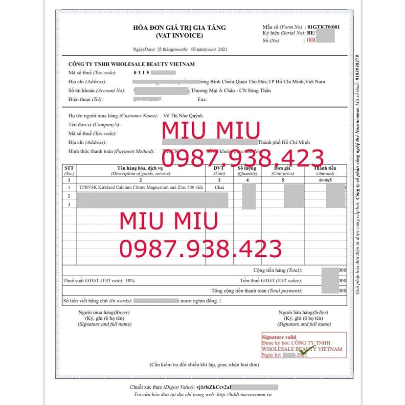 Viên uống Kirkland Calcium Citrate Magnesium and Zinc 500 viên của Mỹ