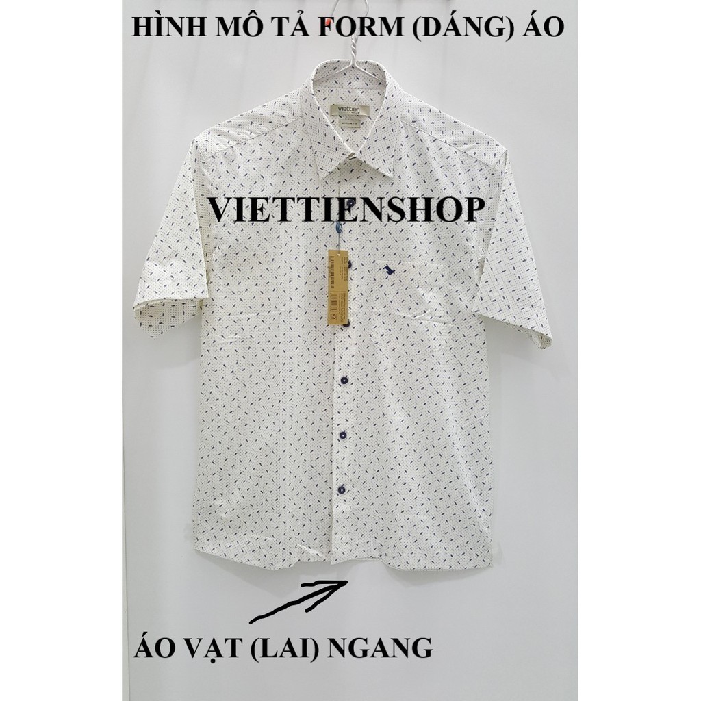 (1452 Sn) ÁO SƠ MI VIỆT TIẾN NGẮN TAY VẠT NGANG VẢI TRE CA RÔ | BigBuy360 - bigbuy360.vn
