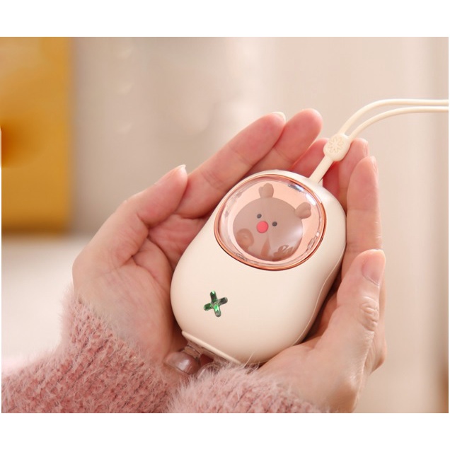 Máy Sưởi Ấm Mini Cầm Tay 2400Mah Họa Tiết Chân Mèo Dễ Thương