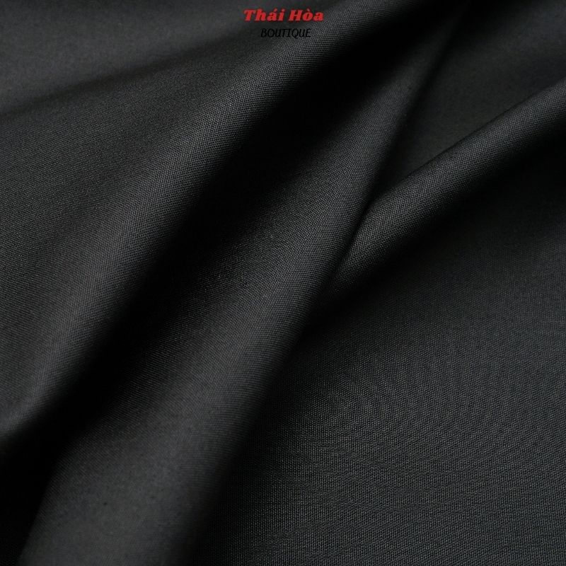 Áo sơ mi đen nữ tay dài công sở kiểu đẹp bigsize cotton mềm min Thái Hoà 047-15-01