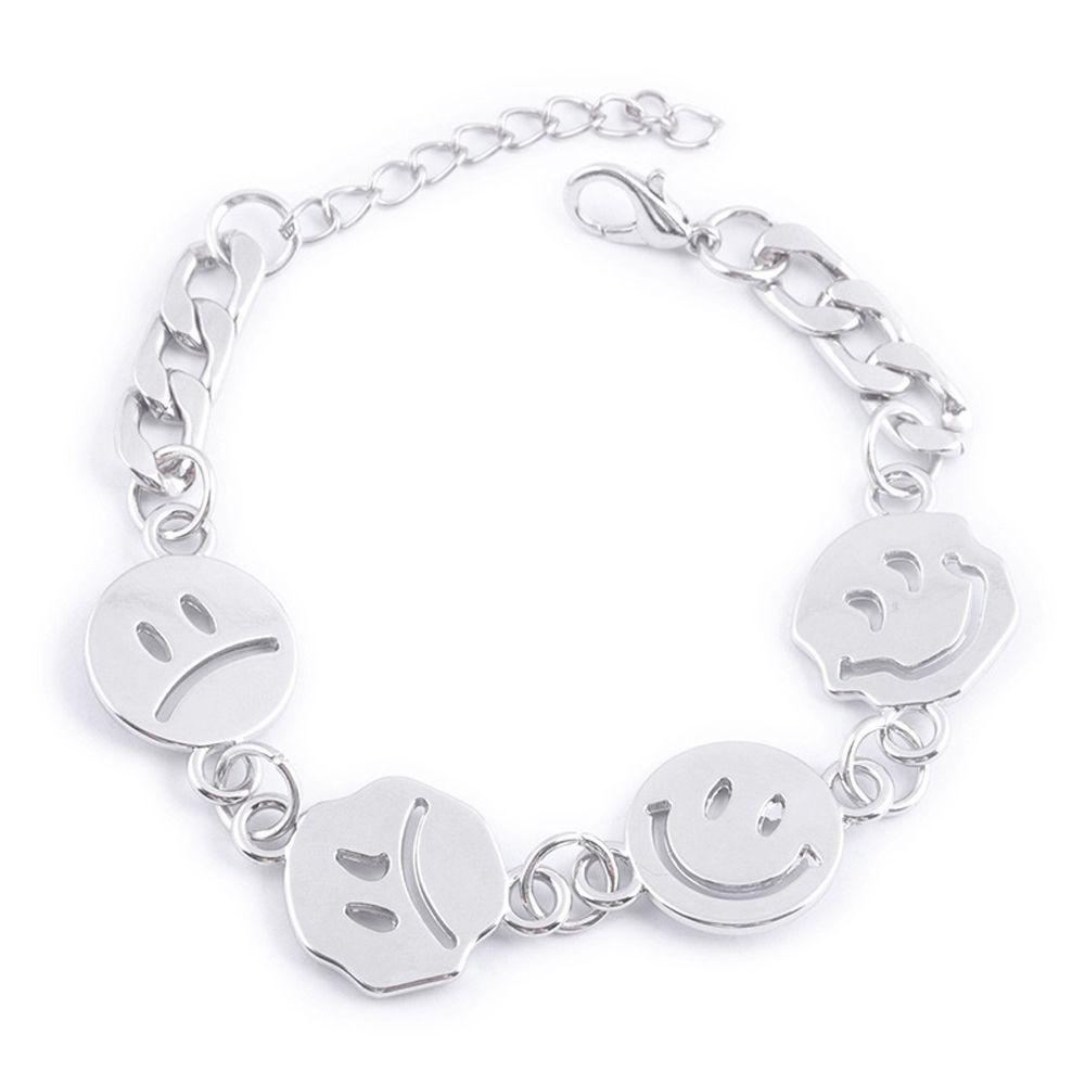 FORBETTER Vòng Tay Mặt Cười Đơn Giản Bằng Đồng Phong Cách Hàn Quốc Cho Nam Và Nữ