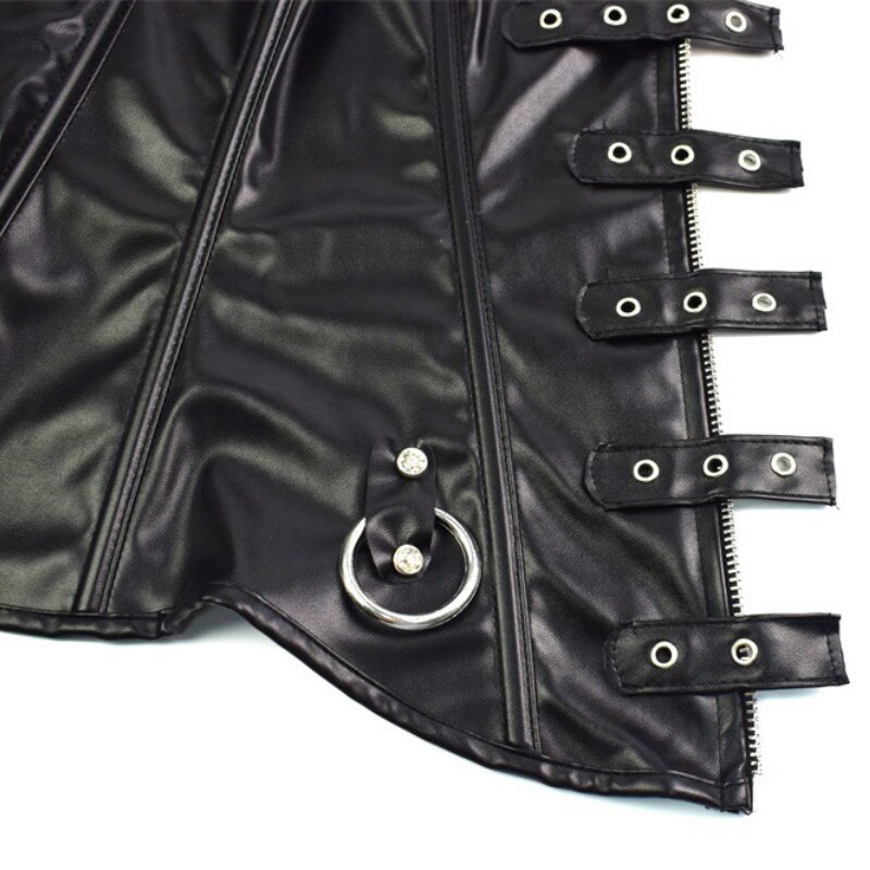 Áo Corset Cúp Ngực Chất Liệu Da Pu Gợi Cảm