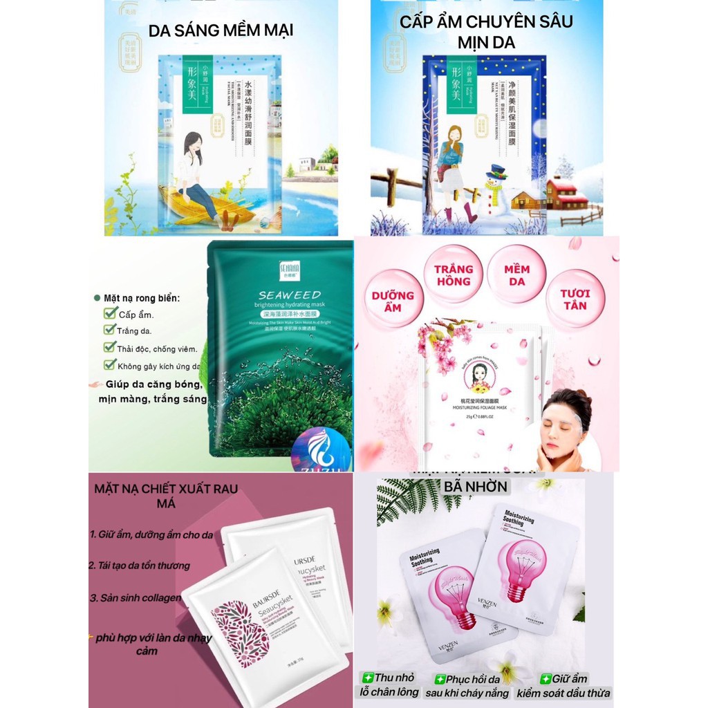 MẶT NẠ COMBO 20 MASK DƯỠNG DA NỘI ĐỊA TRUNG