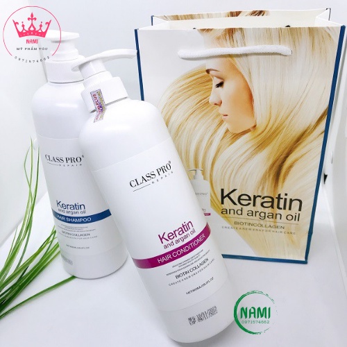 Cặp Dầu Gội Xả KERATIN CLASS PRO 800ML Phục Hồi, Kích Thích Mọc Tóc,Chống Hư Tổn.Hàng Chính Hãng NAMI