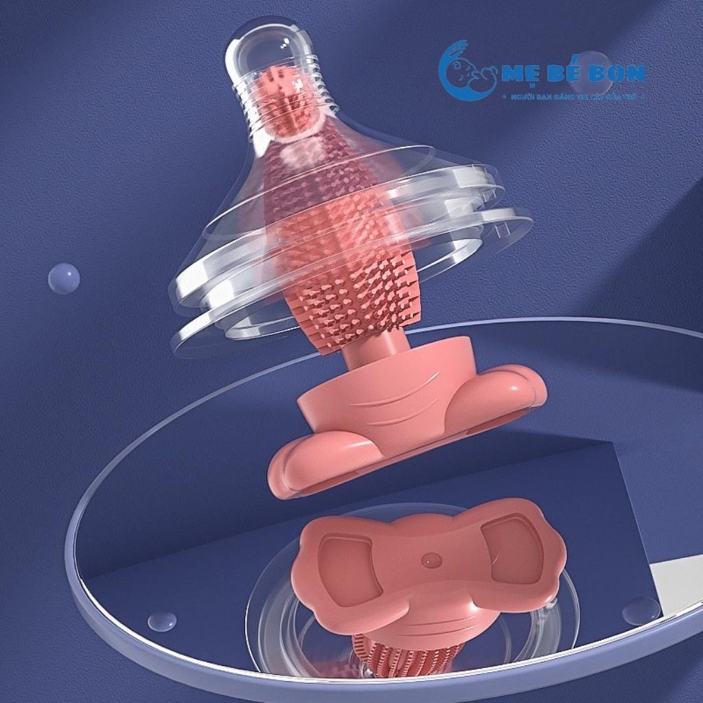 Cọ Bình Sữa Silicon Cao Cấp, Cọ Rửa Bình Sữa Silicon 3in1